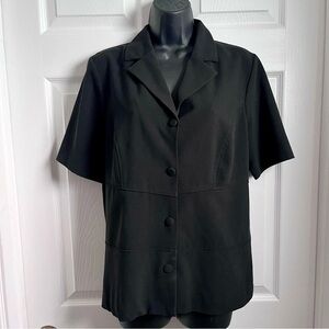 3/25$💥 Crystal Blouse top black Women 8 Medium work cook uniform collared